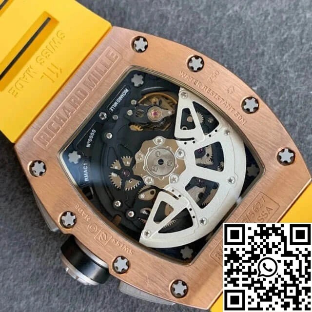 Richard Mille RM011 KV Factory Titanium Yellow Rubber Strap QuickDry 2351