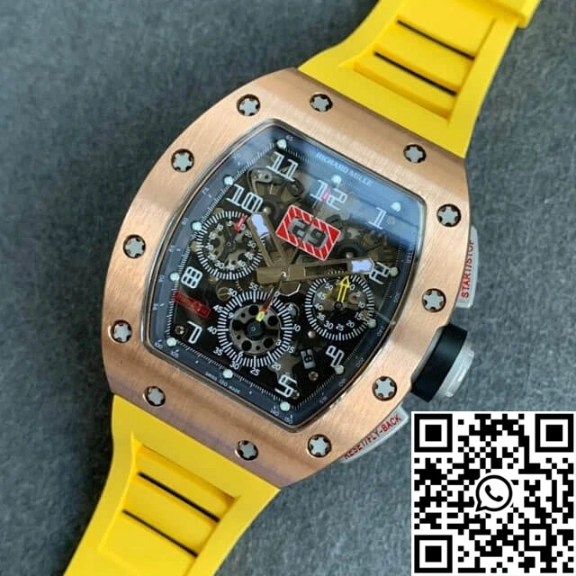 Richard Mille RM011 KV Factory Titanium Yellow Rubber Strap QuickDry 2351