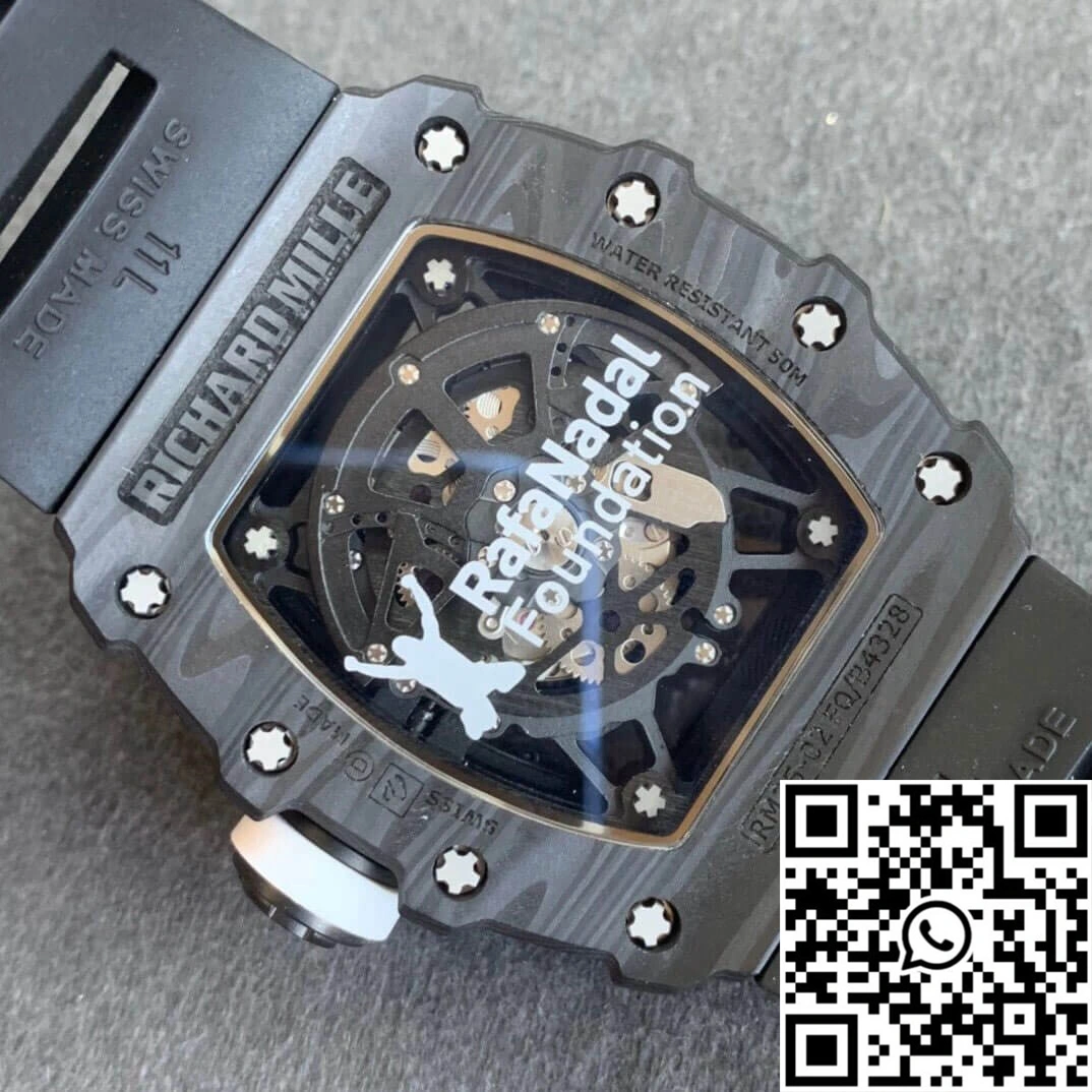 FlexibleFit Richard Mille RM035-02 KV Factory Carbon Fiber Black Rubber Strap 2484