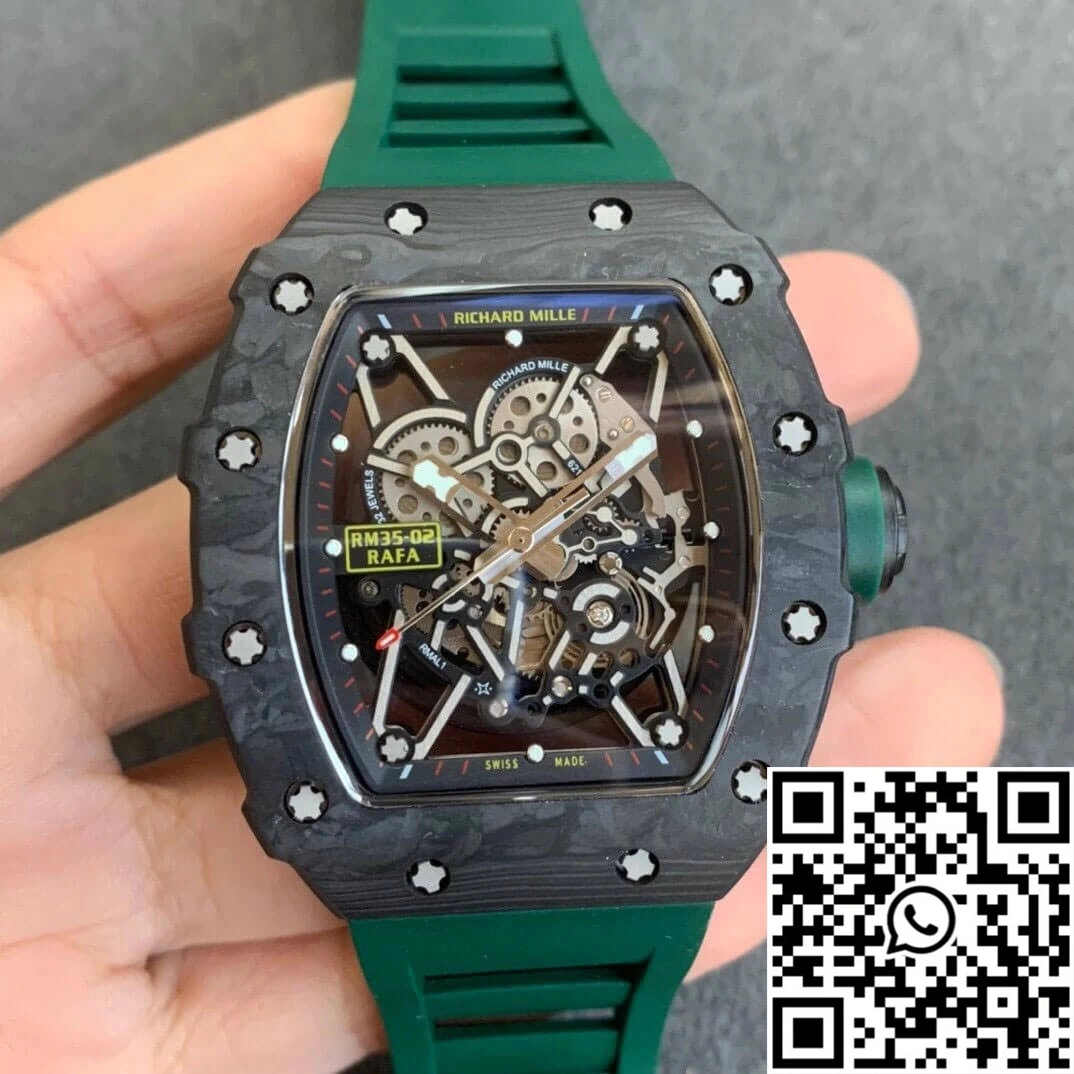 Richard Mille RM035-02 KV Factory V3 Carbon Fiber Green Strap Upgraded 2494