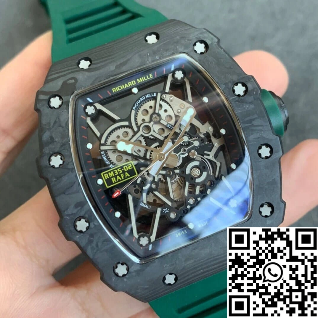 Richard Mille RM035-02 KV Factory V3 Carbon Fiber Green Strap Upgraded 2494