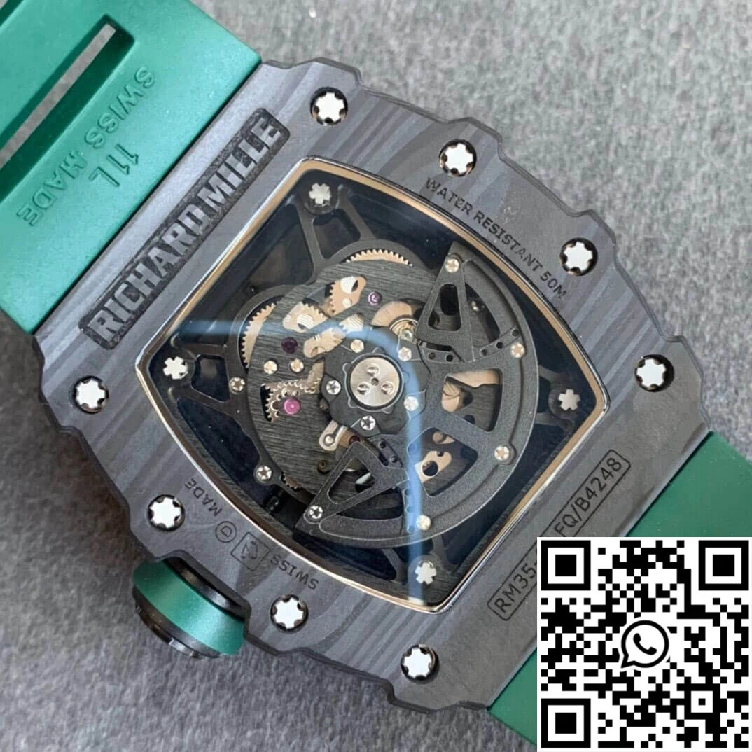 Richard Mille RM035-02 KV Factory V3 Carbon Fiber Green Strap Upgraded 2494