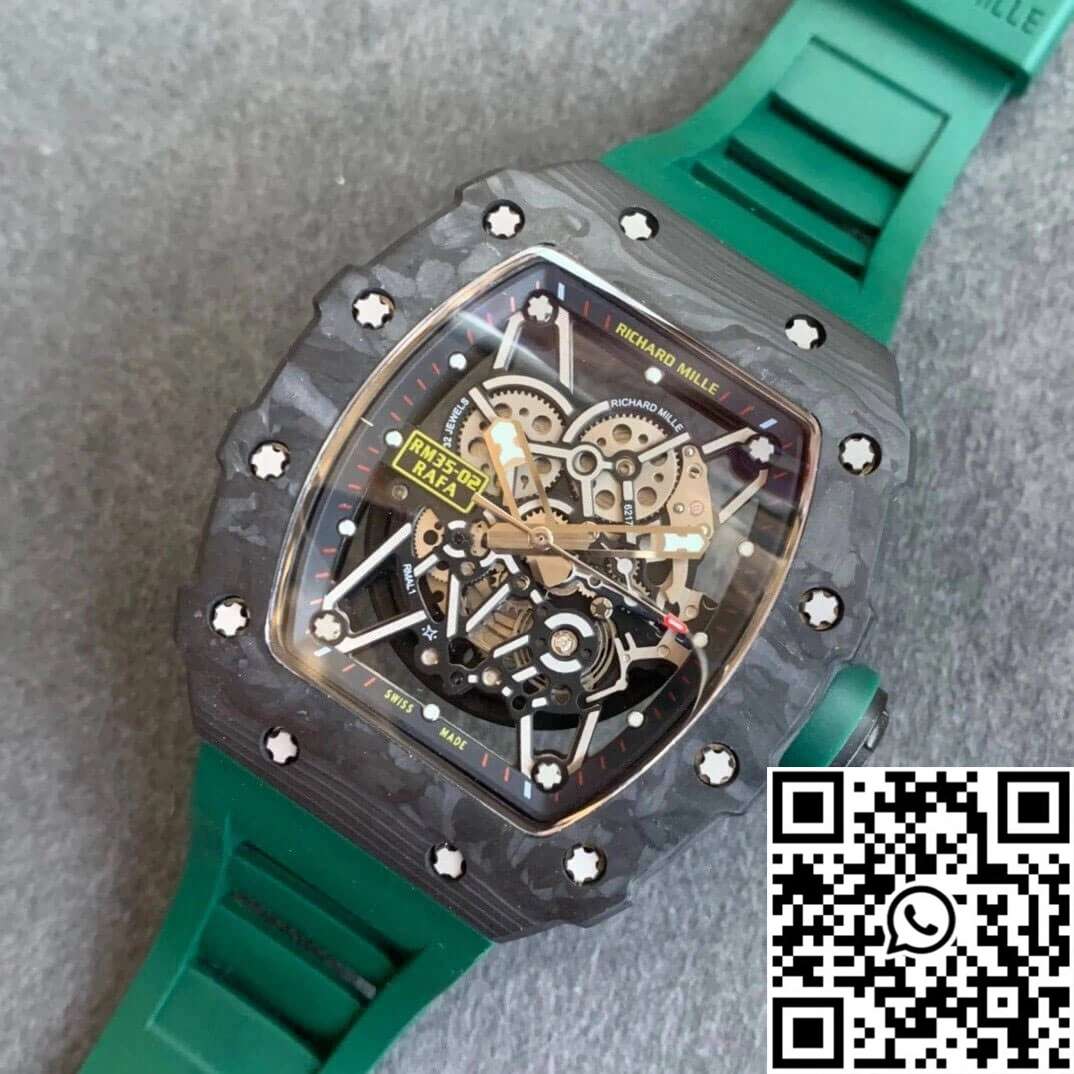 Richard Mille RM035-02 KV Factory V3 Carbon Fiber Green Strap Upgraded 2494