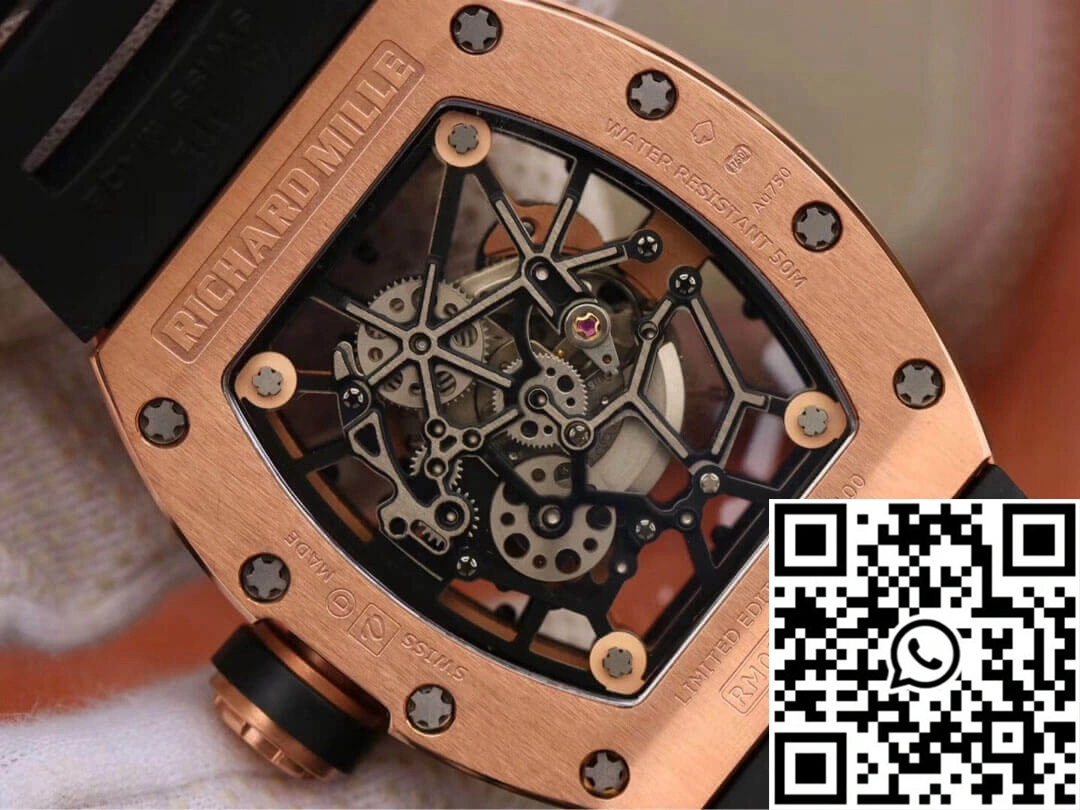 Richard Mille RM035 Americas KV Factory Rose Gold Black Strap WrinkleFree 2362