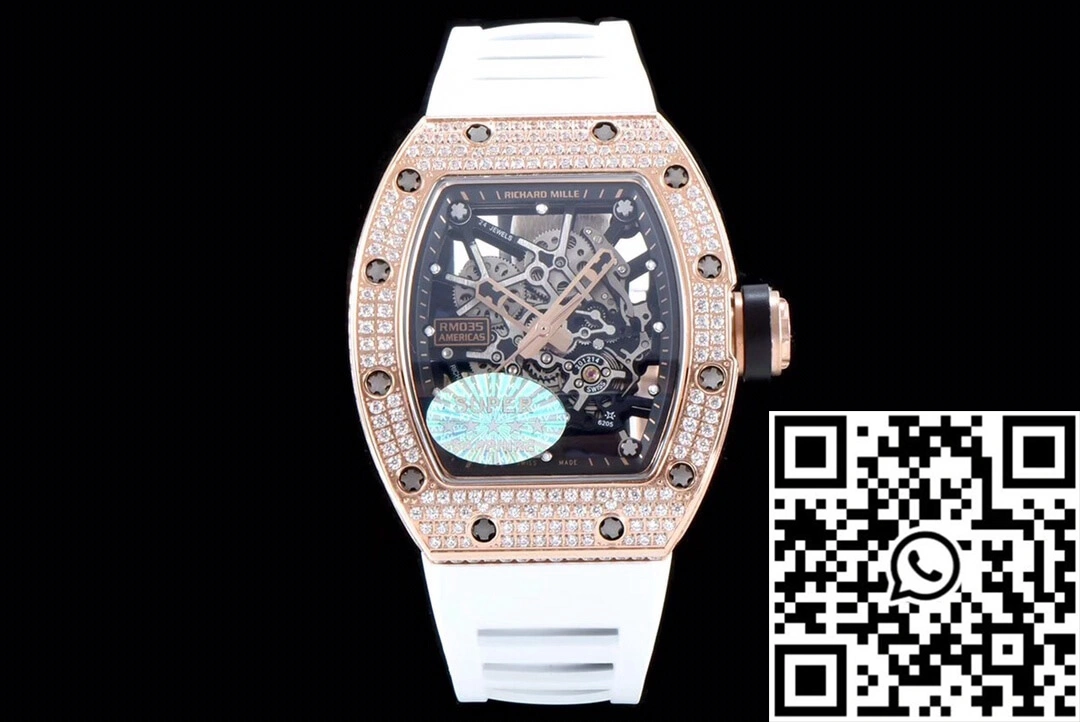 Soft Richard Mille RM035 Americas KV Factory Rose Gold Diamond Case 2361