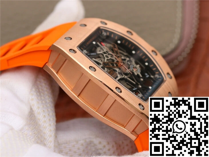 WrinkleFree Richard Mille RM035 Americas KV Factory Rose Gold Orange Strap 2368
