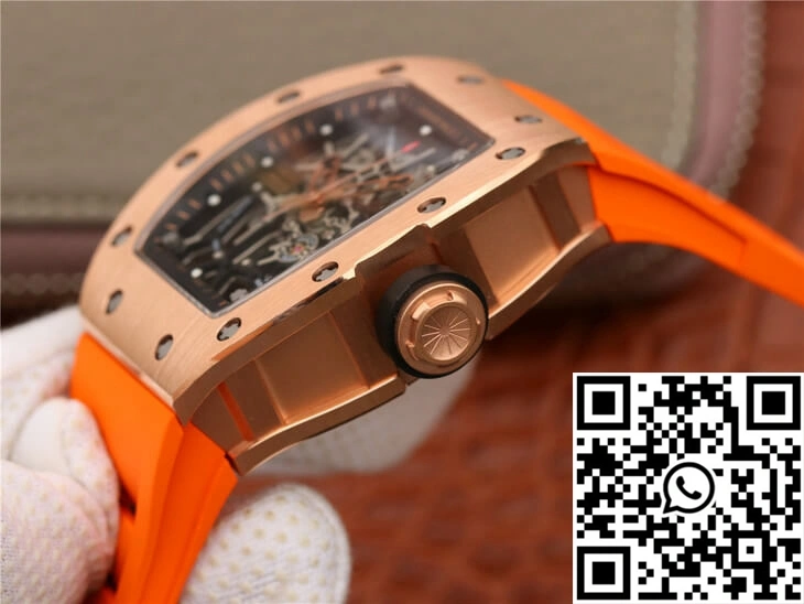 WrinkleFree Richard Mille RM035 Americas KV Factory Rose Gold Orange Strap 2368