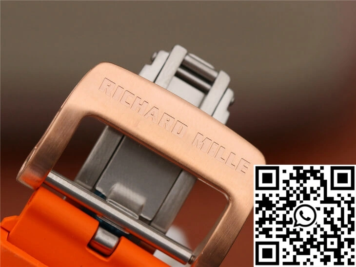 WrinkleFree Richard Mille RM035 Americas KV Factory Rose Gold Orange Strap 2368