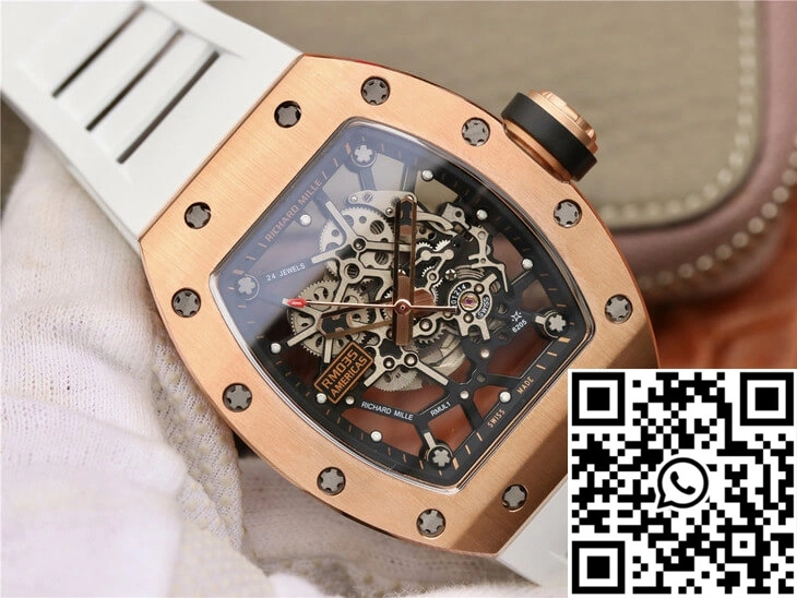 FastDry Richard Mille RM035 Americas KV Factory Rose Gold White Strap 2365