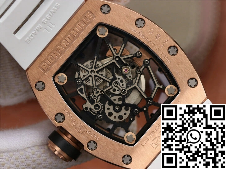 FastDry Richard Mille RM035 Americas KV Factory Rose Gold White Strap 2365