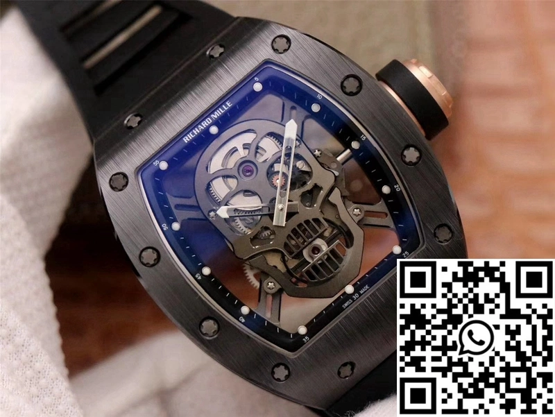 Popular Richard Mille RM052-01 ZF Factory Black Ceramic Grey Skull Dial 2381