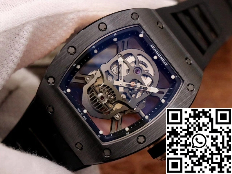 Popular Richard Mille RM052-01 ZF Factory Black Ceramic Grey Skull Dial 2381
