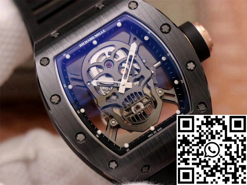 Popular Richard Mille RM052-01 ZF Factory Black Ceramic Grey Skull Dial 2381