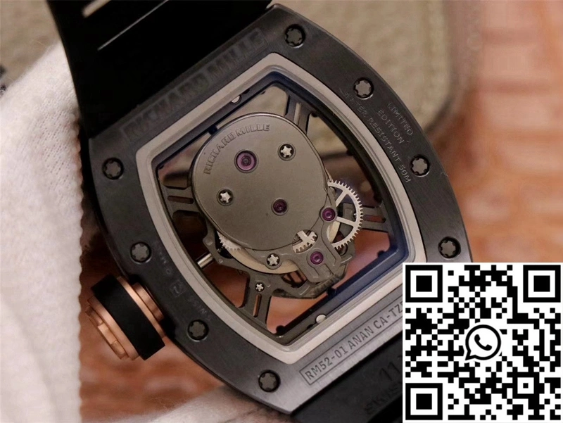 Popular Richard Mille RM052-01 ZF Factory Black Ceramic Grey Skull Dial 2381