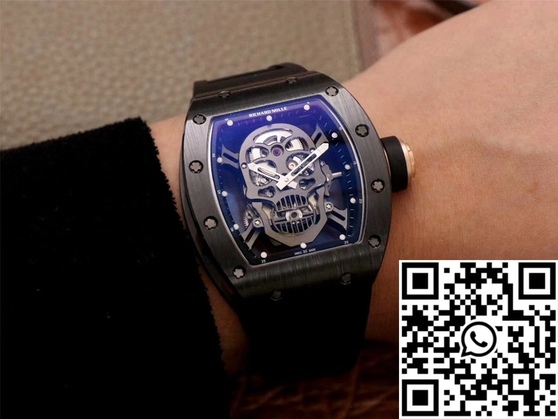 Popular Richard Mille RM052-01 ZF Factory Black Ceramic Grey Skull Dial 2381