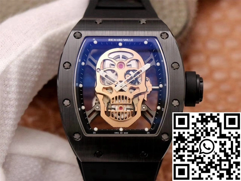 Richard Mille RM052-01 ZF Factory Black Ceramic Rose Gold Skull Dial Upgraded 2380