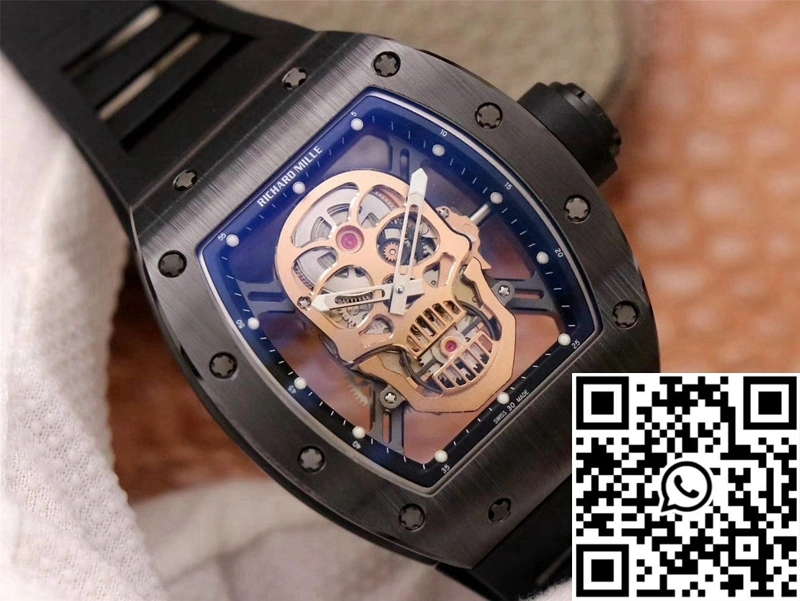 Richard Mille RM052-01 ZF Factory Black Ceramic Rose Gold Skull Dial Upgraded 2380