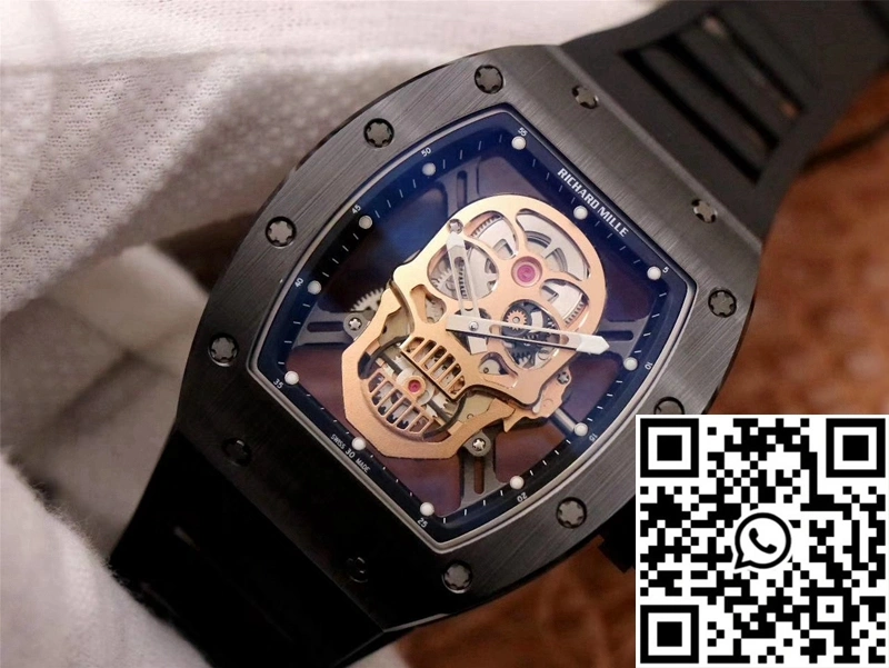 Richard Mille RM052-01 ZF Factory Black Ceramic Rose Gold Skull Dial Upgraded 2380