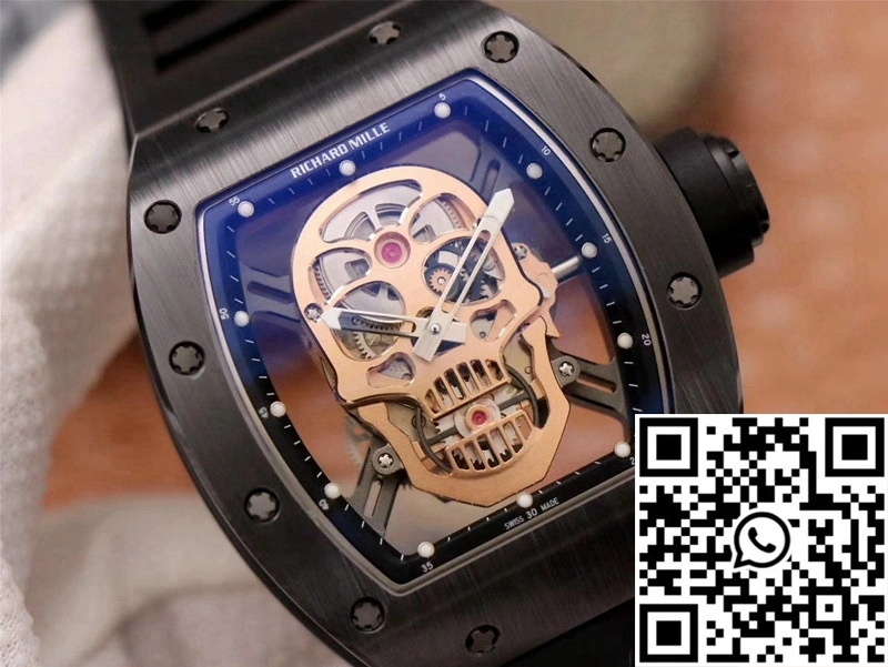 Richard Mille RM052-01 ZF Factory Black Ceramic Rose Gold Skull Dial Upgraded 2380