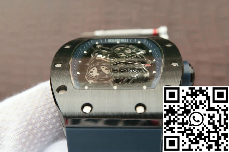Bright Richard Mille RM055 KV Factory Dark Blue Rubber Strap 2430