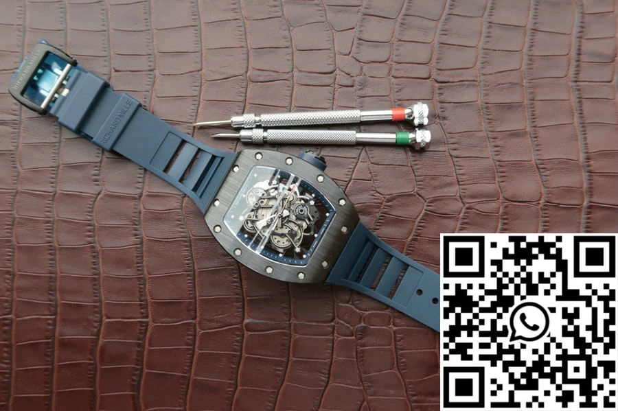 Bright Richard Mille RM055 KV Factory Dark Blue Rubber Strap 2430