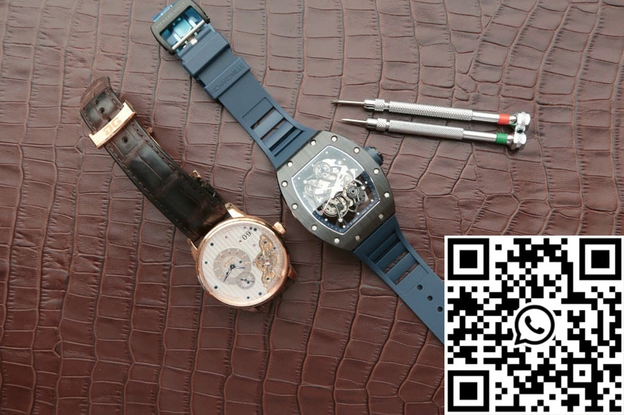 Bright Richard Mille RM055 KV Factory Dark Blue Rubber Strap 2430