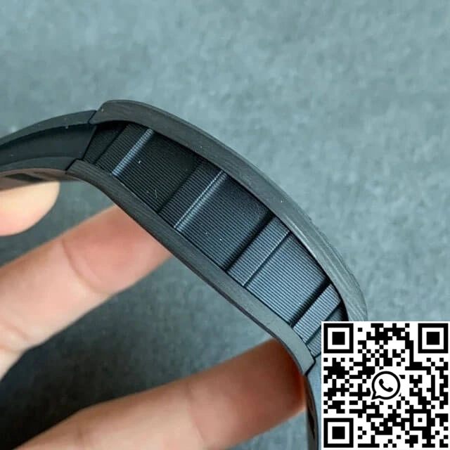 EasyCare Richard Mille RM055 KV Factory V2 Carbon Fiber Black Rubber Strap 2451