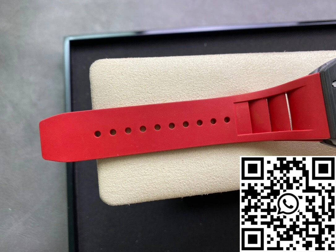 SmoothTexture Richard Mille RM055 KV Factory V2 Carbon Fiber Red Strap 2399