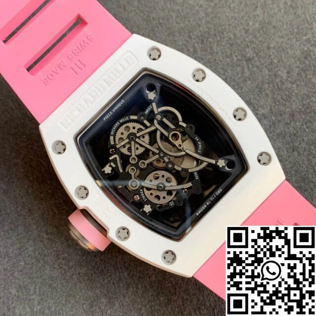 Richard Mille RM055 KV Factory V2 Pink Rubber Strap Soft 2454