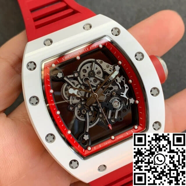 Functional Richard Mille RM055 KV Factory V2 Red Rubber Strap 2398