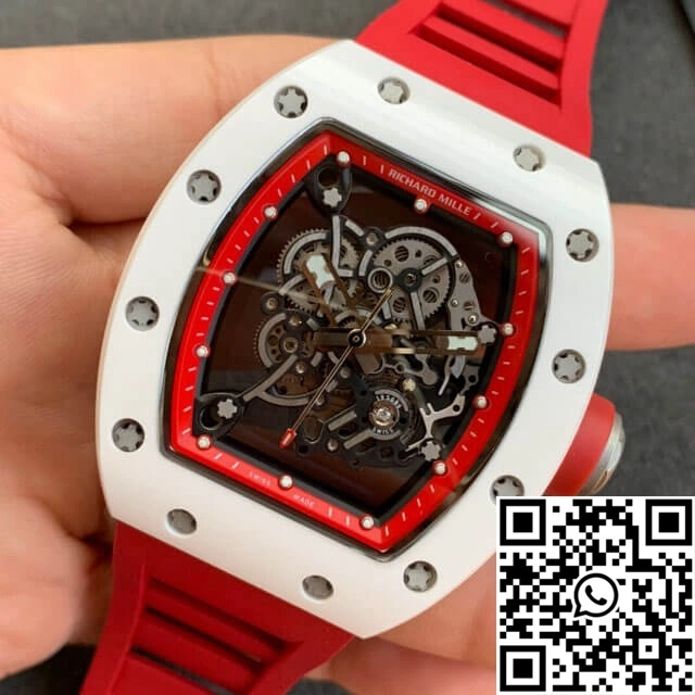 Functional Richard Mille RM055 KV Factory V2 Red Rubber Strap 2398
