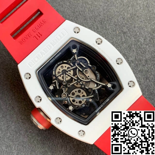 Functional Richard Mille RM055 KV Factory V2 Red Rubber Strap 2398