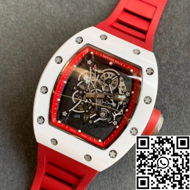 Functional Richard Mille RM055 KV Factory V2 Red Rubber Strap 2398