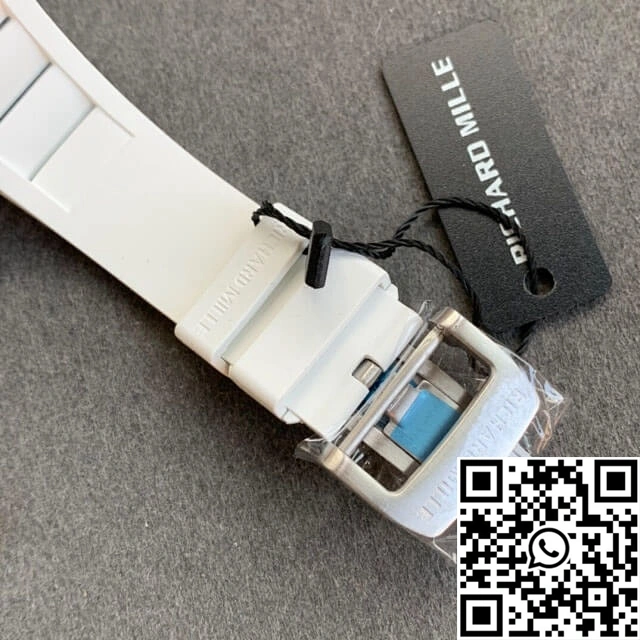 Richard Mille RM055 KV Factory V2 White Ceramic Case Rubber Strap Sleek 2441