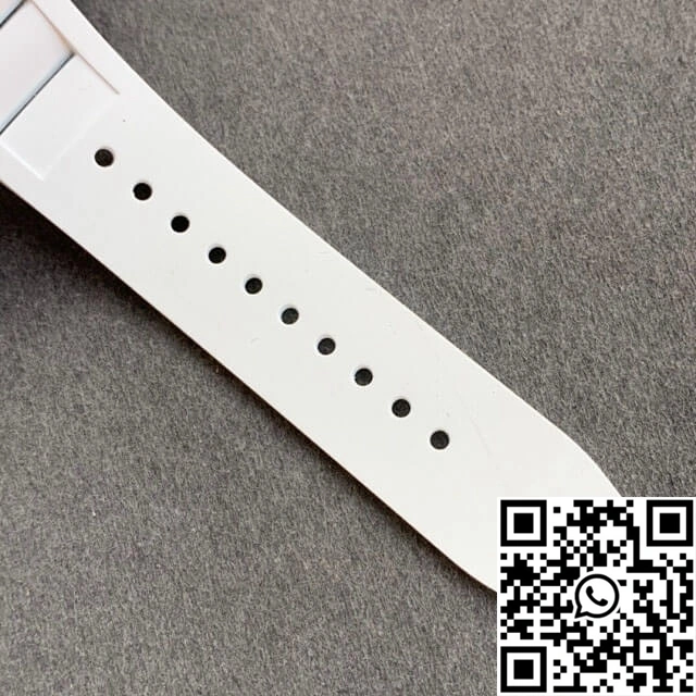 Richard Mille RM055 KV Factory V2 White Ceramic Case Rubber Strap Sleek 2441