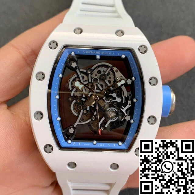 Richard Mille RM055 KV Factory V2 White Rubber Strap Resilient 2444