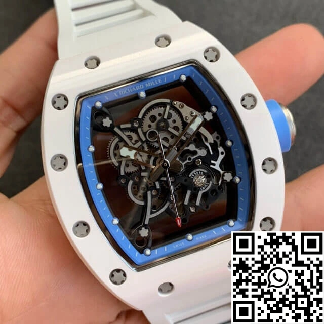 Richard Mille RM055 KV Factory V2 White Rubber Strap Resilient 2444