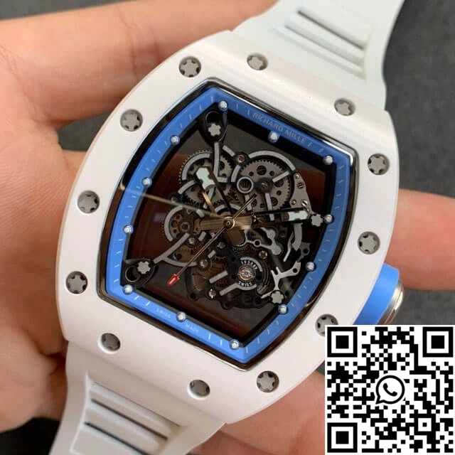 Richard Mille RM055 KV Factory V2 White Rubber Strap Resilient 2444