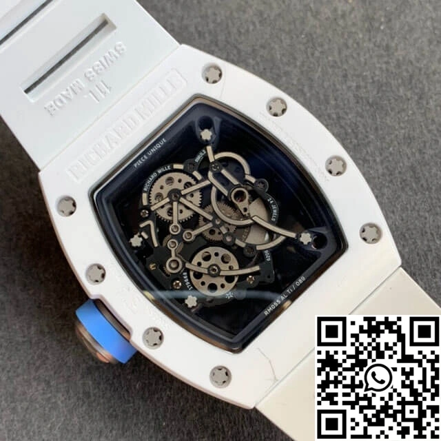 Richard Mille RM055 KV Factory V2 White Rubber Strap Resilient 2444