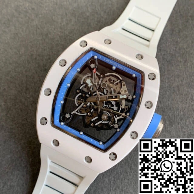 Richard Mille RM055 KV Factory V2 White Rubber Strap Resilient 2444