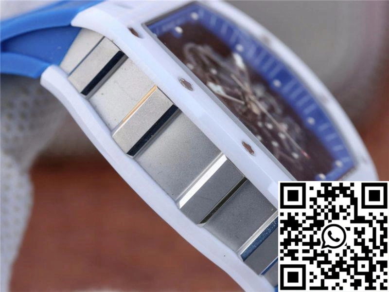 Attractive Richard Mille RM055 KV Factory White Ceramic Blue Hollow Dial 2446