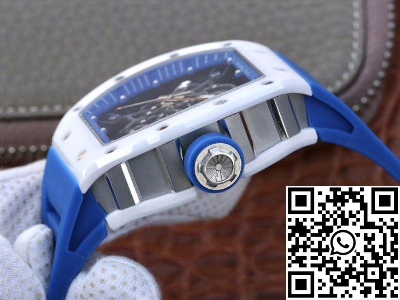 Attractive Richard Mille RM055 KV Factory White Ceramic Blue Hollow Dial 2446
