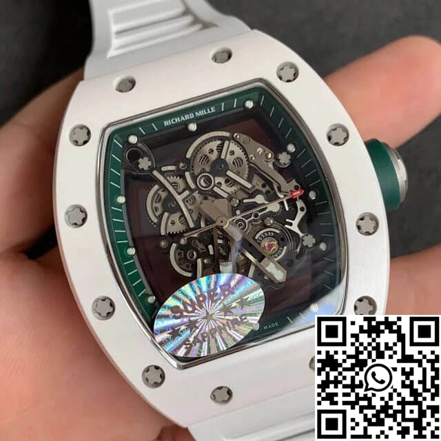 Richard Mille RM055 KV Factory White Ceramic Skeleton Dial Minimalist 2406