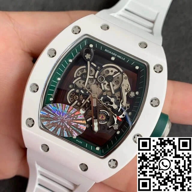 Richard Mille RM055 KV Factory White Ceramic Skeleton Dial Minimalist 2406