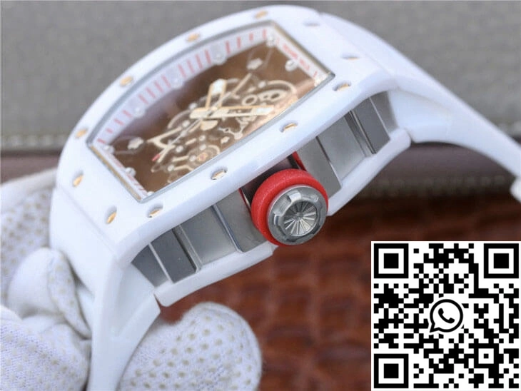 MoistureWicking Richard Mille RM055 KV Factory White Rubber Strap 2453