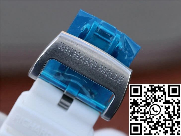 MoistureWicking Richard Mille RM055 KV Factory White Rubber Strap 2453