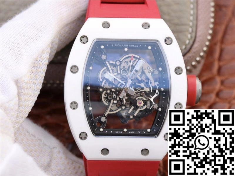 Richard Mille RM055 Red Strap KV Factory Skeleton Dial SoftTouch 2422