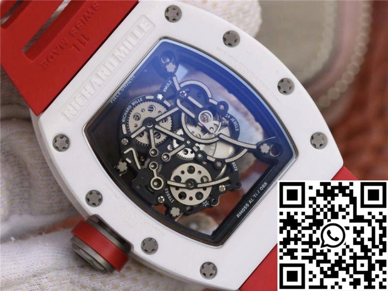 Richard Mille RM055 Red Strap KV Factory Skeleton Dial SoftTouch 2422