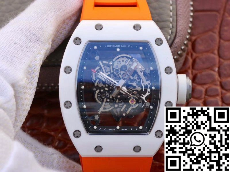 SunProtective Richard Mille RM055 Skeleton Dial Orange Strap KV Factory V 2439