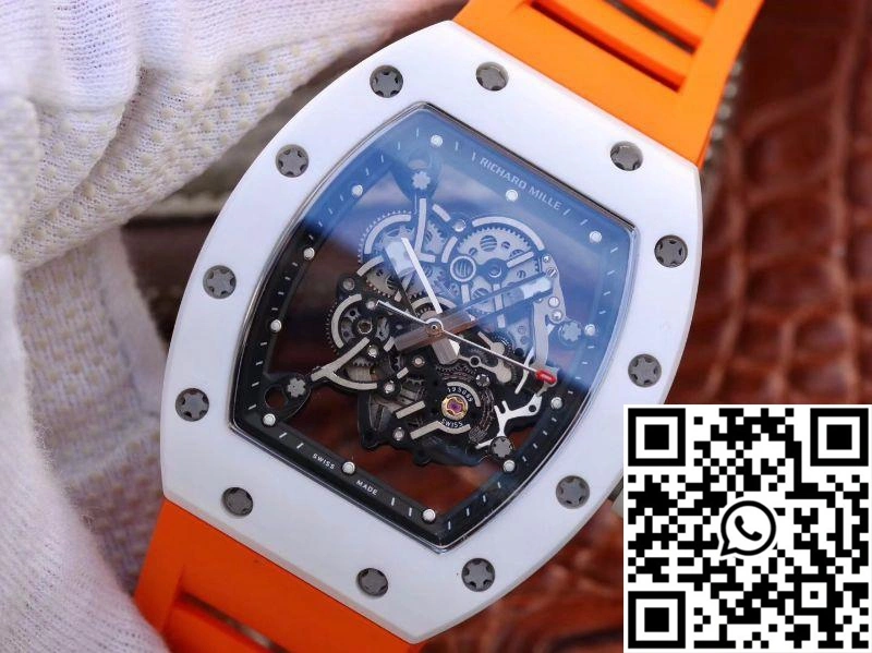 SunProtective Richard Mille RM055 Skeleton Dial Orange Strap KV Factory V 2439